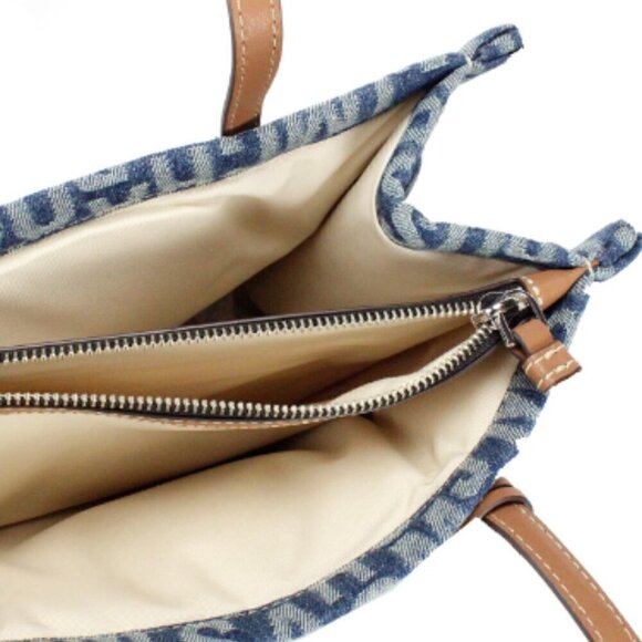 NWT! Marc Jacobs The Jumbo Logo Jacquard Micro Grind Denim Tote Crossbody - Picture 7 of 7